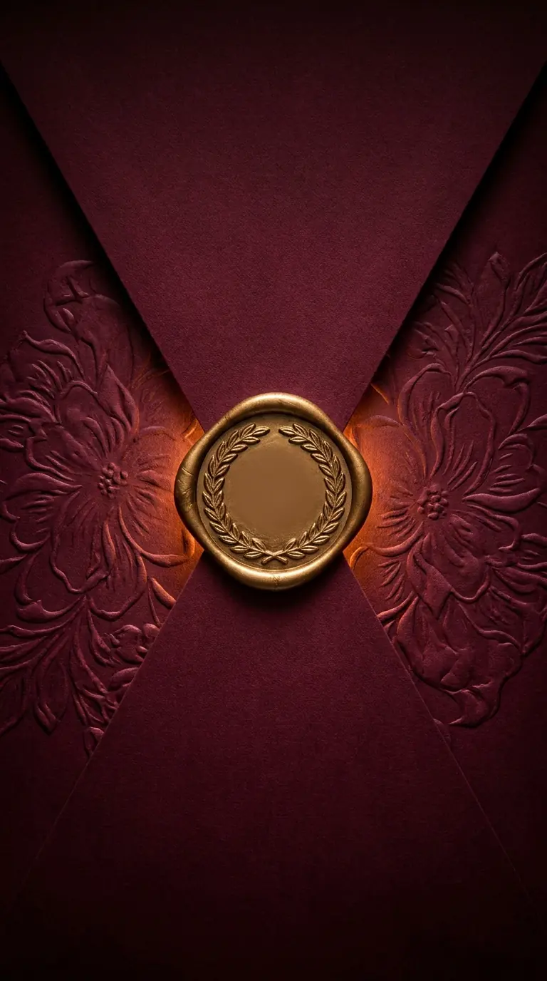 Plicul invitației Vals în Burgundy